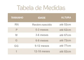 tabela de medidas mini co